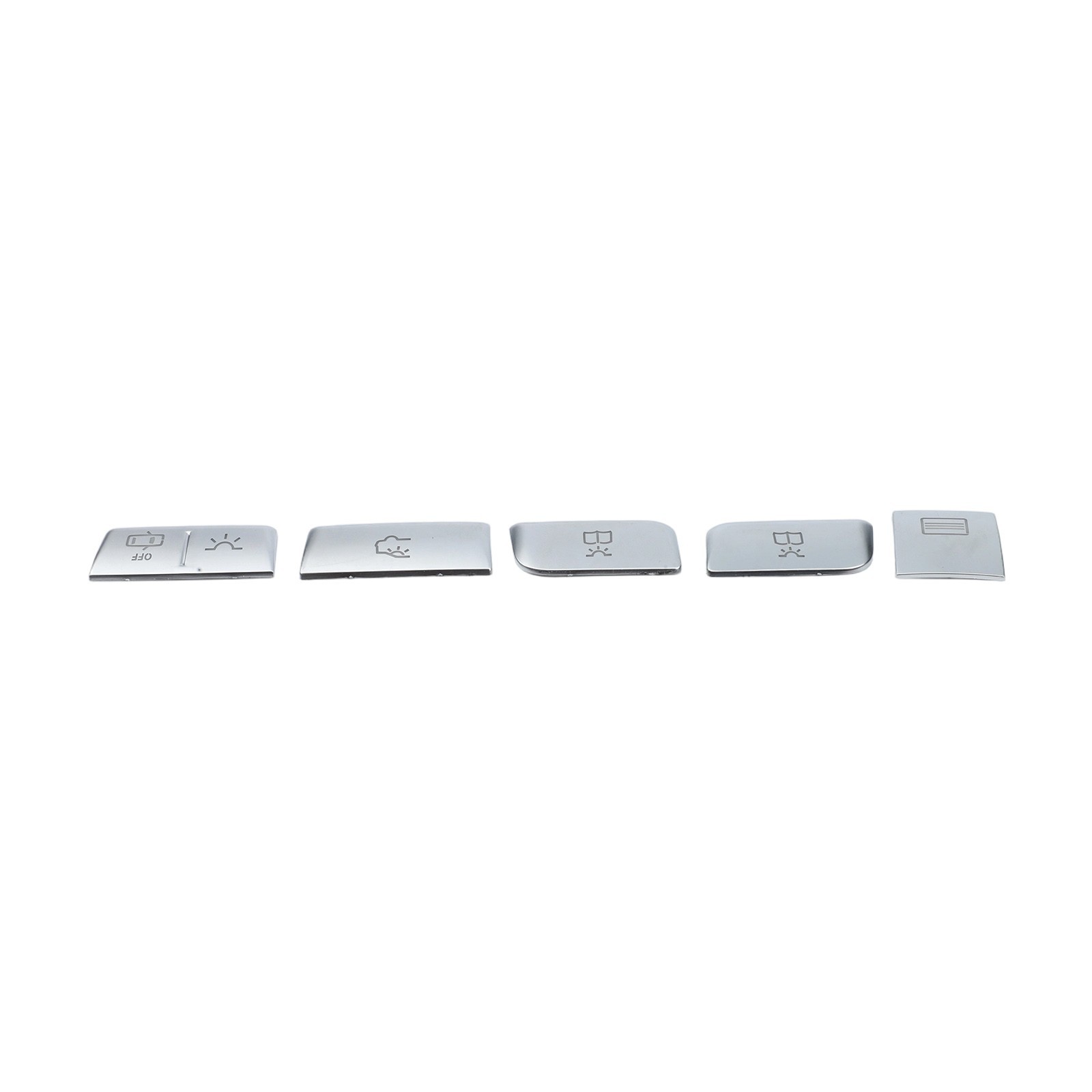 5pcs Silver Roof Reading Lamp Button Patch for Mercedes Car Interior Trim Set