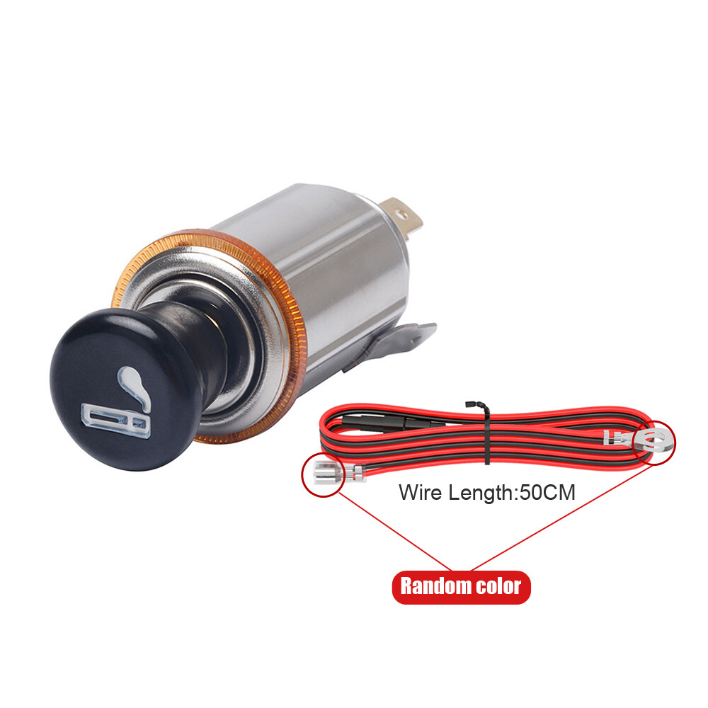 DC 12V Car Cigarette Lighter Socket w/ Cigarette Lighter Plug Replacement Parts