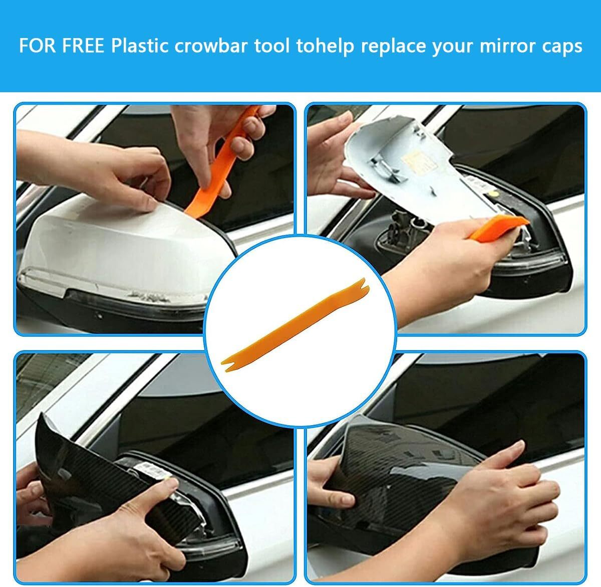Carbon Fiber Rear Mirror Cover Caps For BMW 4Series F32 F33 F36 420i 428i 1Pair