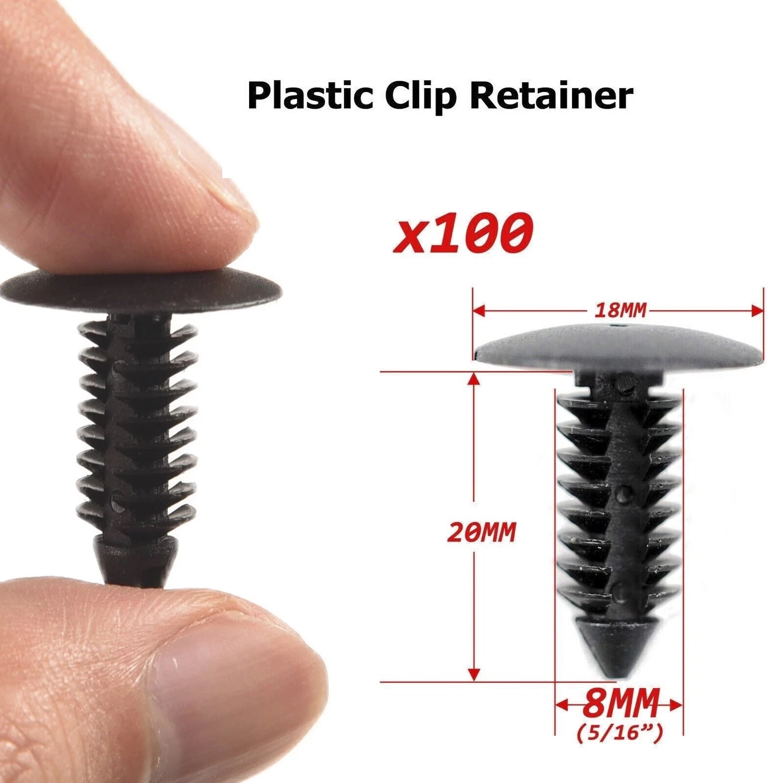 100Pcs/set Bumper Fastener Clips Auto Car Hole Rivets Retainer Fender Push Pin