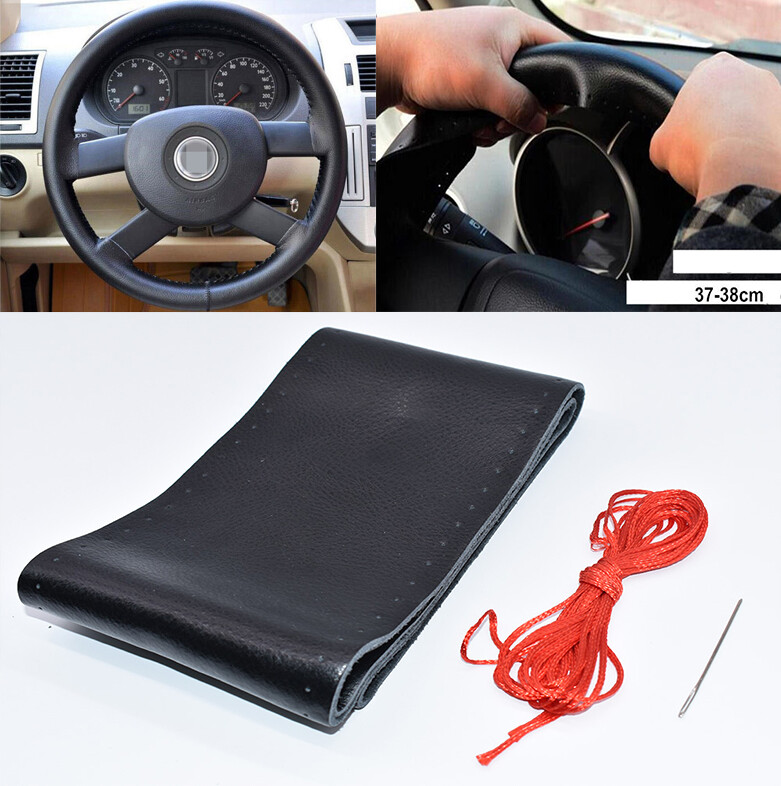 15″ Steering Wheel Cover Genuine Leather for Chevy Silverado 1500 2500 HD NEW