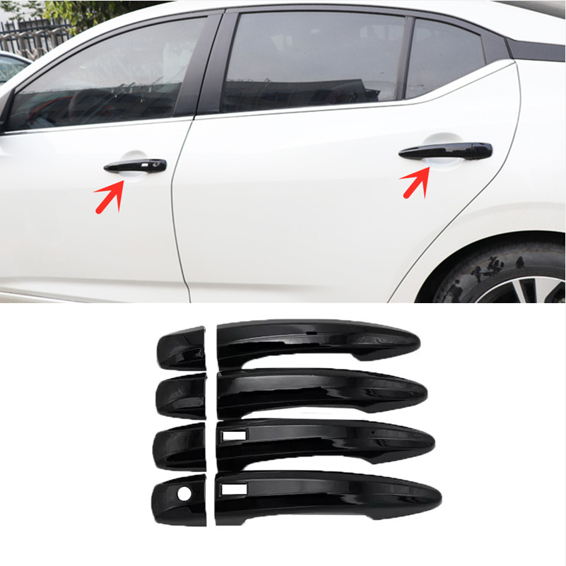Bright black abs Door Handles Cover Trim For Nissan Altima 2019-2024