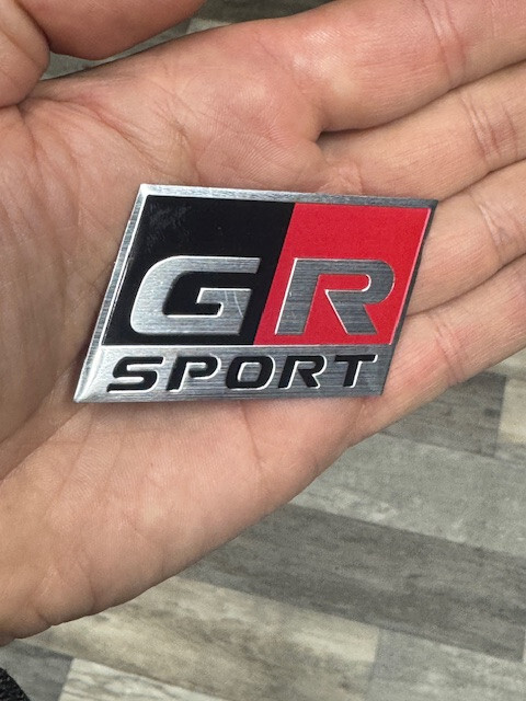 Brushed Aluminum Toy-ota GR Sport Racing Badge Sticker