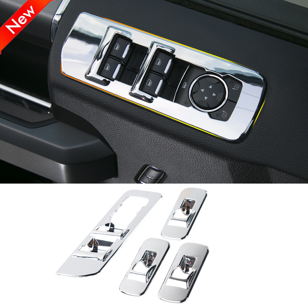 Accessories Window lift switch panel Chrome Cover trim For 2015-2020 Ford F150