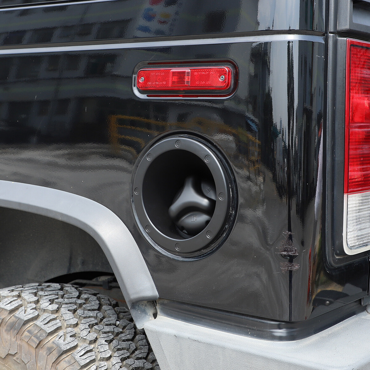 Black Cap Fuel Door Bezel Gas Tank Moulding Cover Trim For Hummer H2 2003-2009