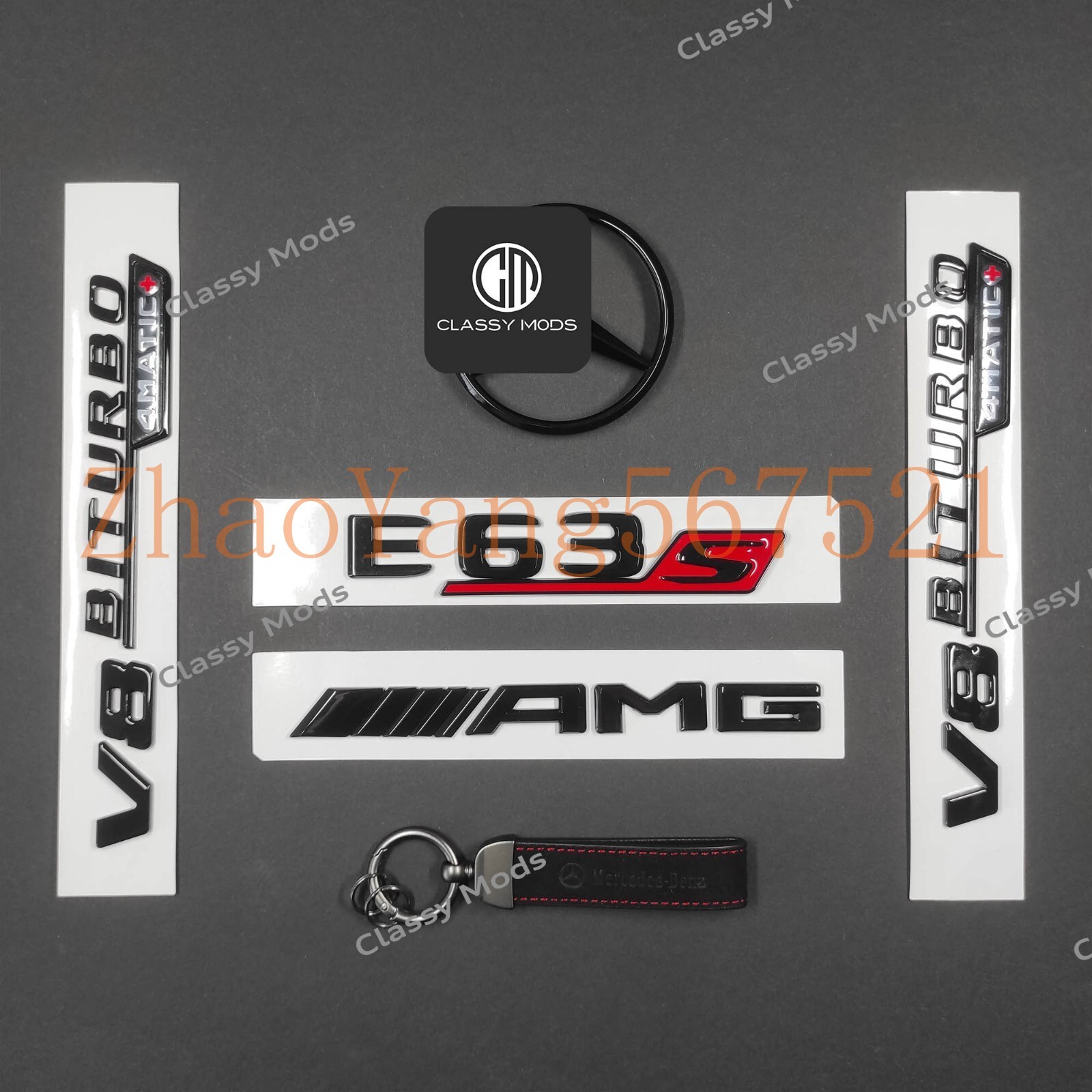 Mercedes-Benz E63s AMG W213 Sedan Emblem Badge Combo SET Gloss Black