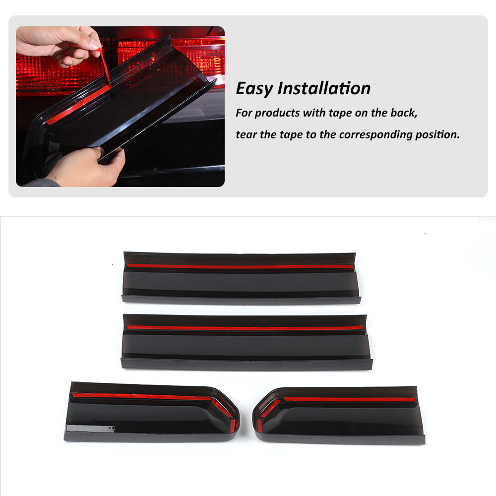 4pc TailLight Lamp Covers Rear Tail Light Guard for Dodge Challenger 2009-2014