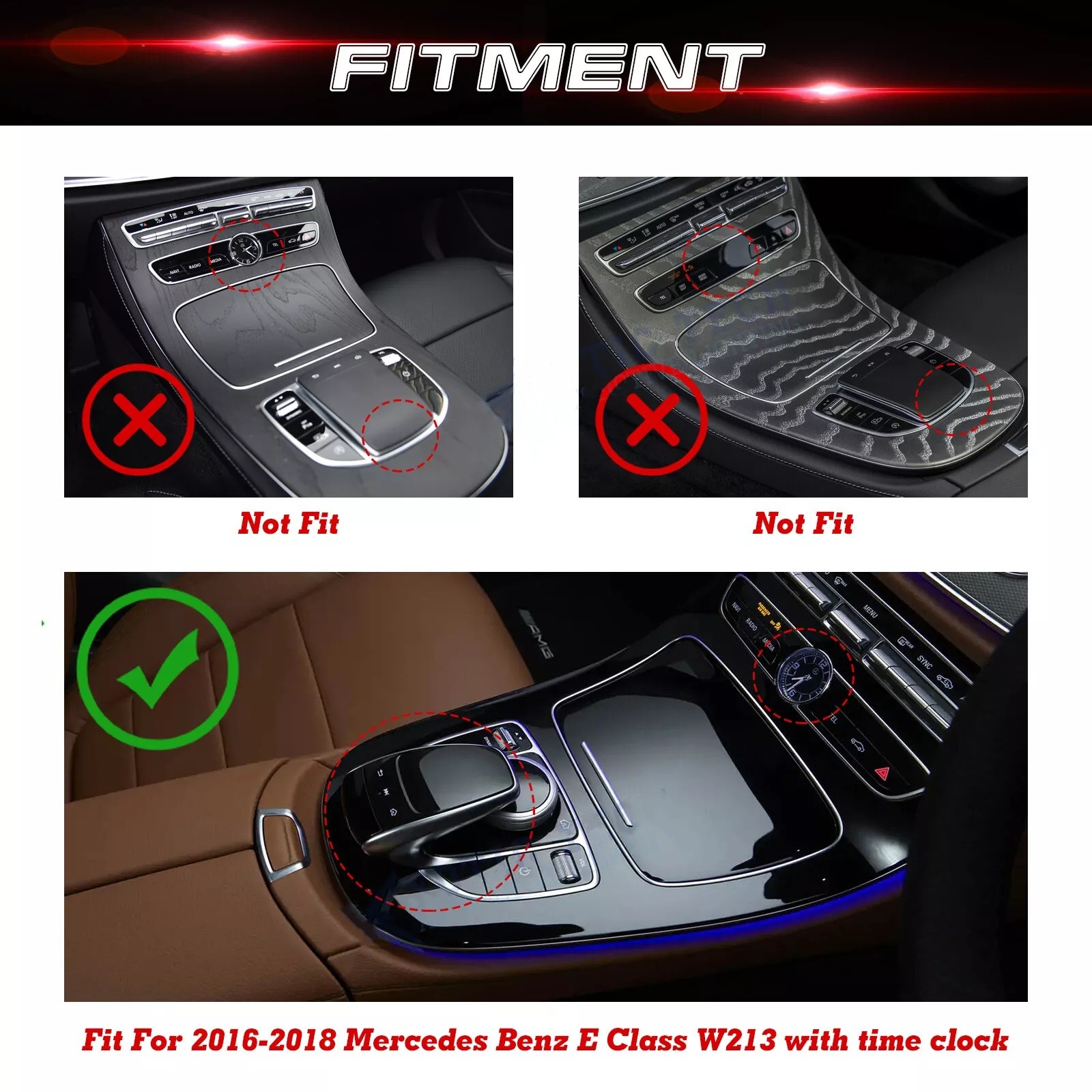 Center Console Trim Panel For 2016-2018 Benz E-Class W213 E63/E43AMG E300 E400
