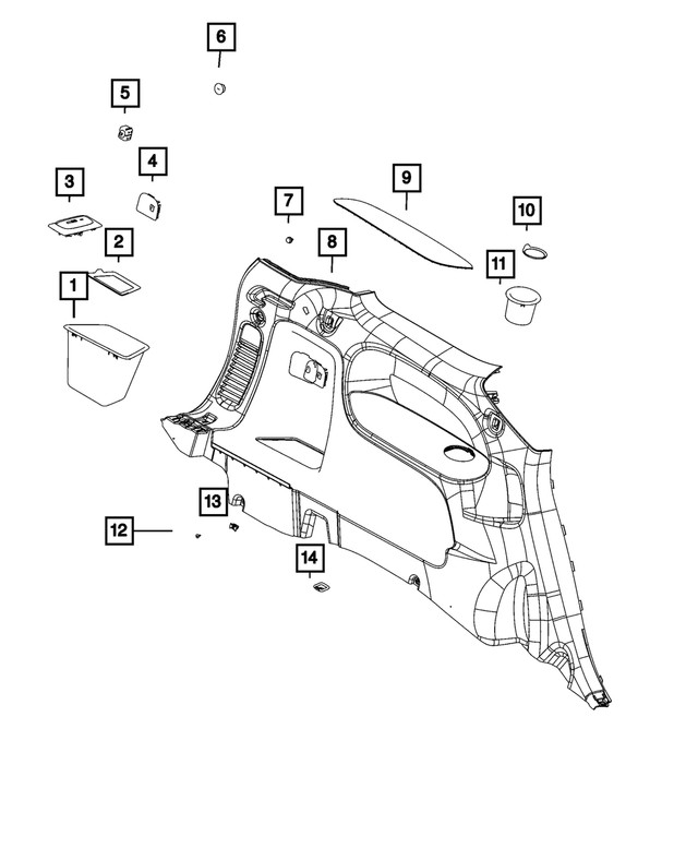 Genuine Mopar Clip Quarter Trim 68160966AA