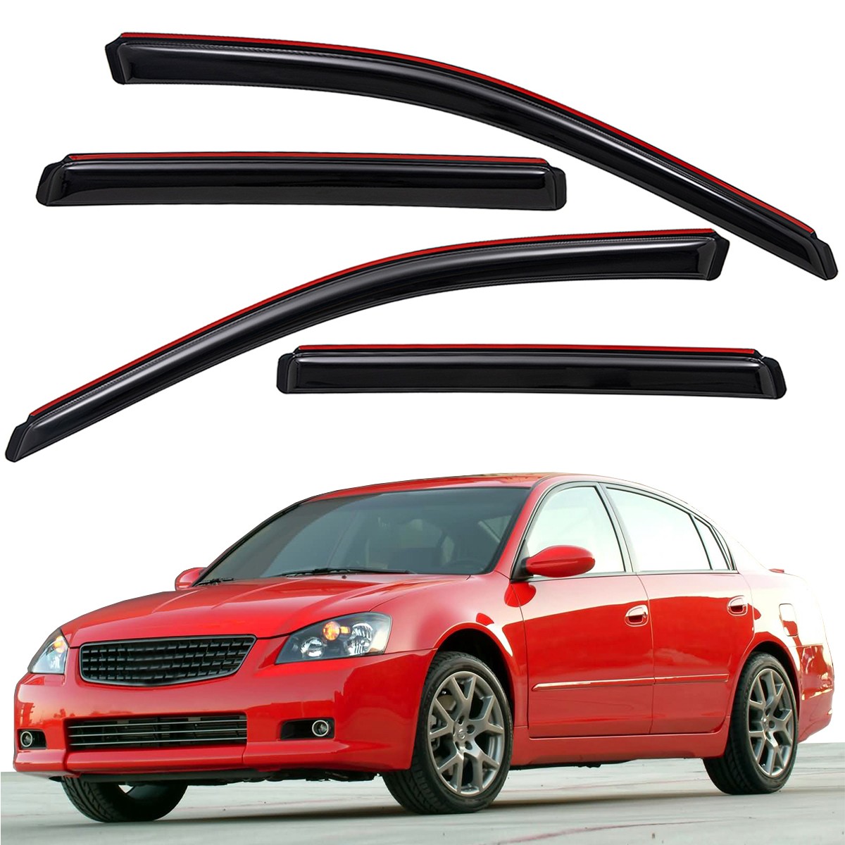 In-Channel Extra Durable Window Visors Rain Guards For 2002-2006 Nissan Altima