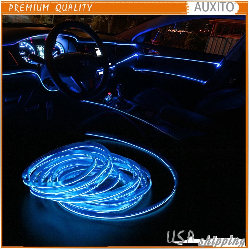 200cm LED Car Interior Atmosphere Decorative Wire Strip Accessories Light Blue D