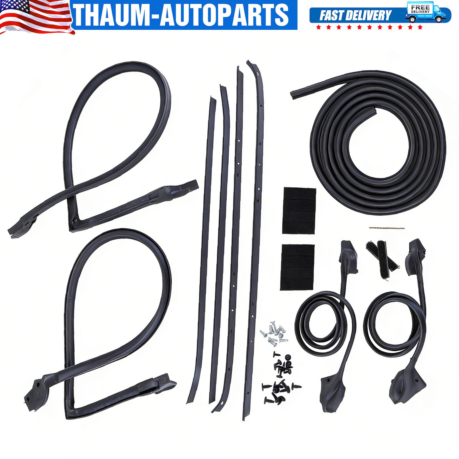 For 70-81 Chevy Camaro Pontiac Firebird Weather Strip Seal Full Weatherstrip Kit