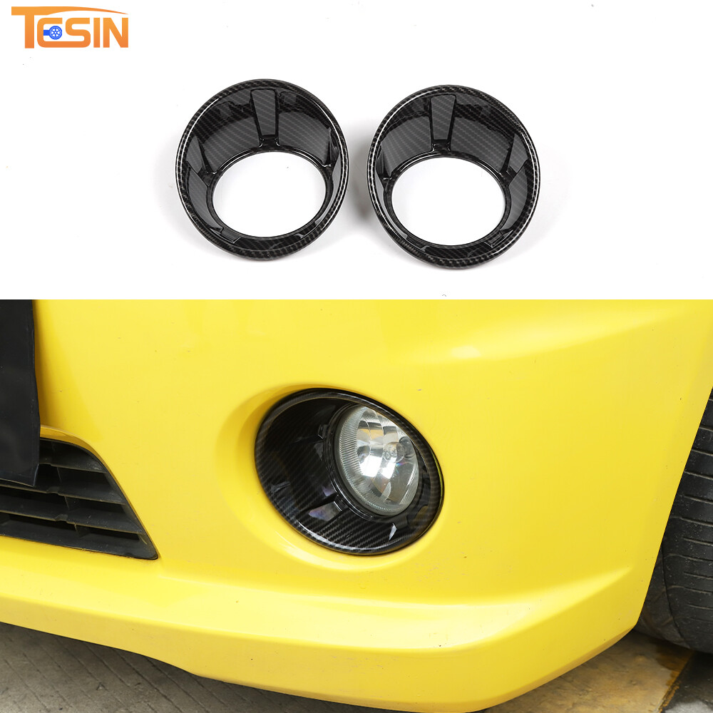Front Fog Light Lamp Cover Trim Ring For Chevrolet Camaro 2010-2013 Carbon Fiber