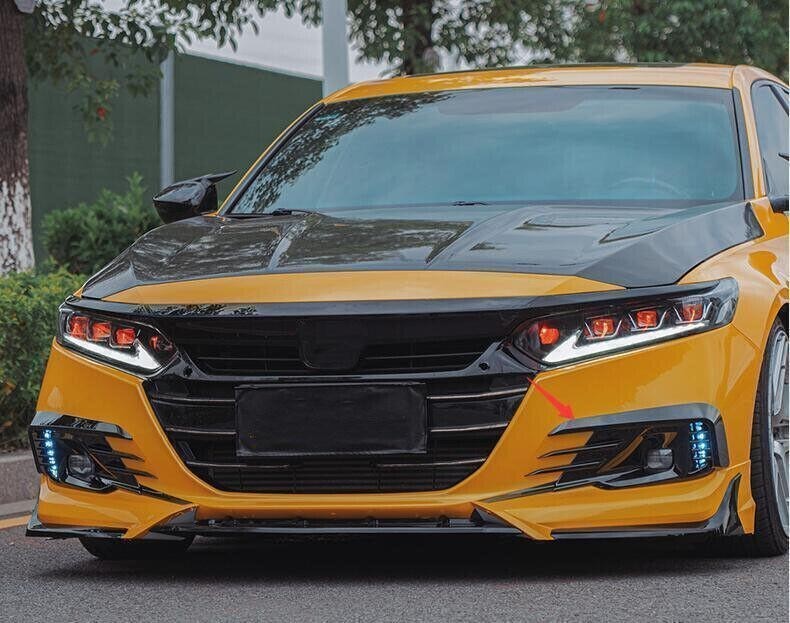 For HONDA ACCORD 2021-2022 Gloss Black Front Fog Lamp Light Molding Cover Trim