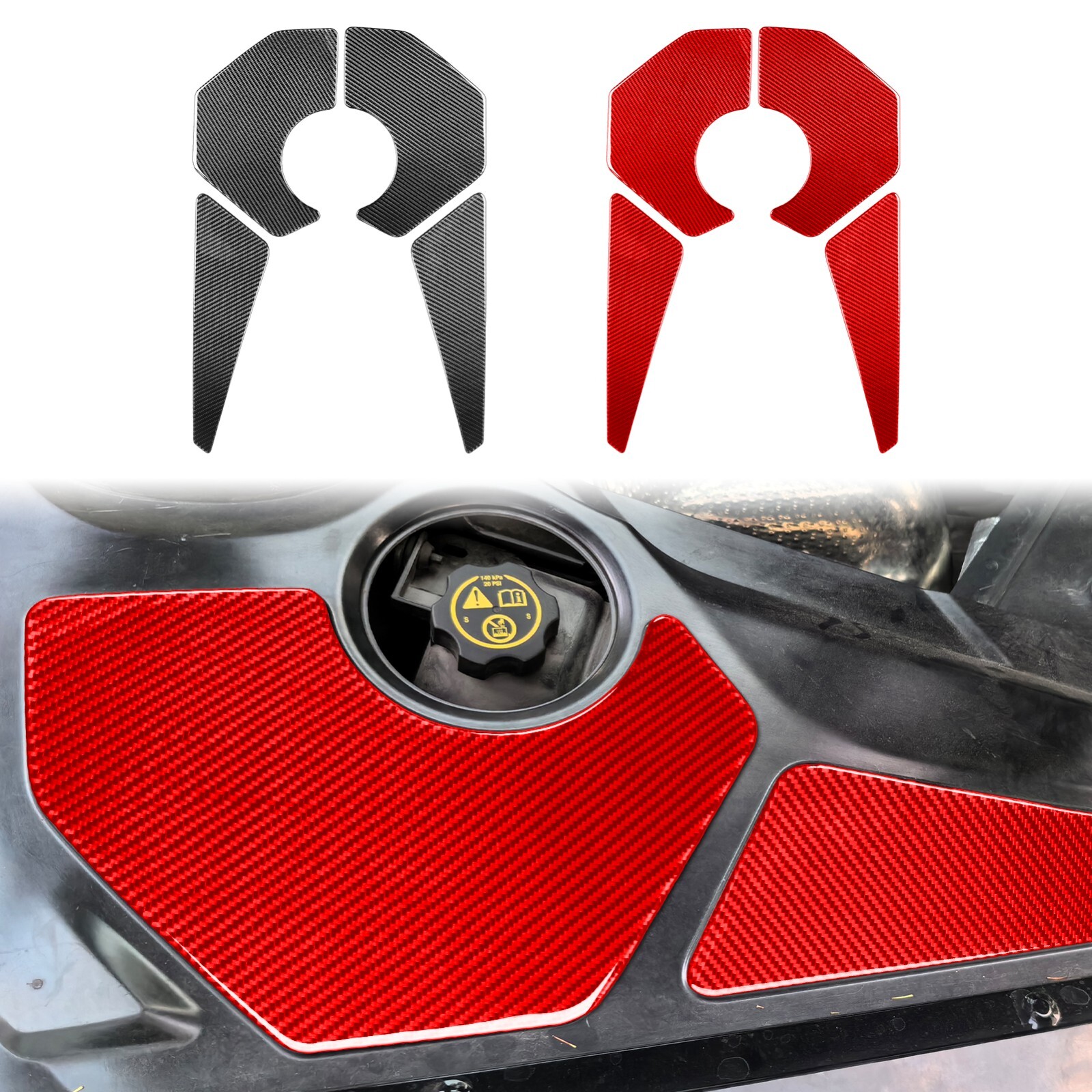 Red Carbon Fiber Engine Compartment Panel Cover For Chevrolet Corvette C8 20-25