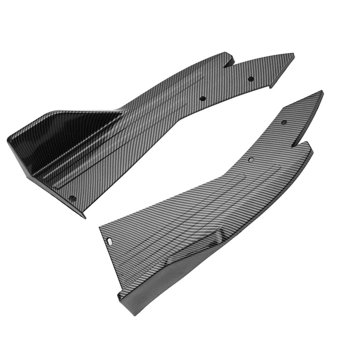 Rear Bumper Spoiler Splitter Lip Diffuser Kit Universal ABS Carbon Fiber Look
