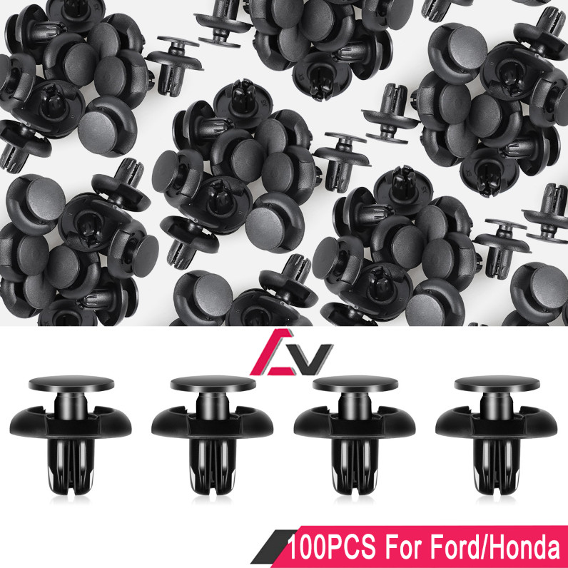 For HONDA Rivets Fastener Fender Push 100pcs Snap Plastic Bumper Clips Retainer