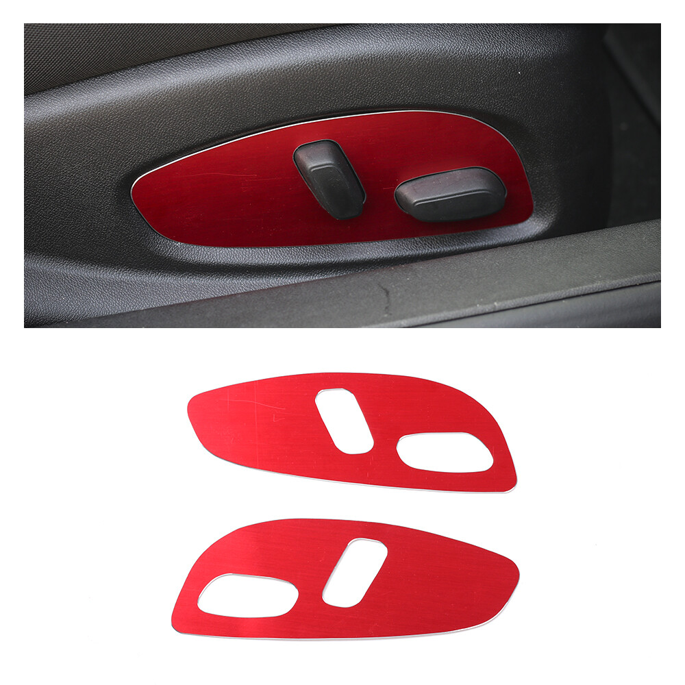 Aluminium Alloy Seat Adjustment Panel Cover Trim For Chevrolet Camaro 2017+ Red
