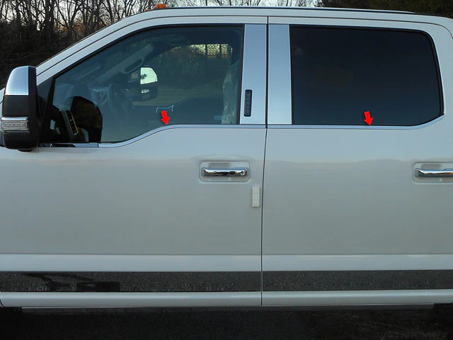 SS Window Sill Trim 4Pc Fits 2017-2022 Ford Super Duty WS57323 QAA