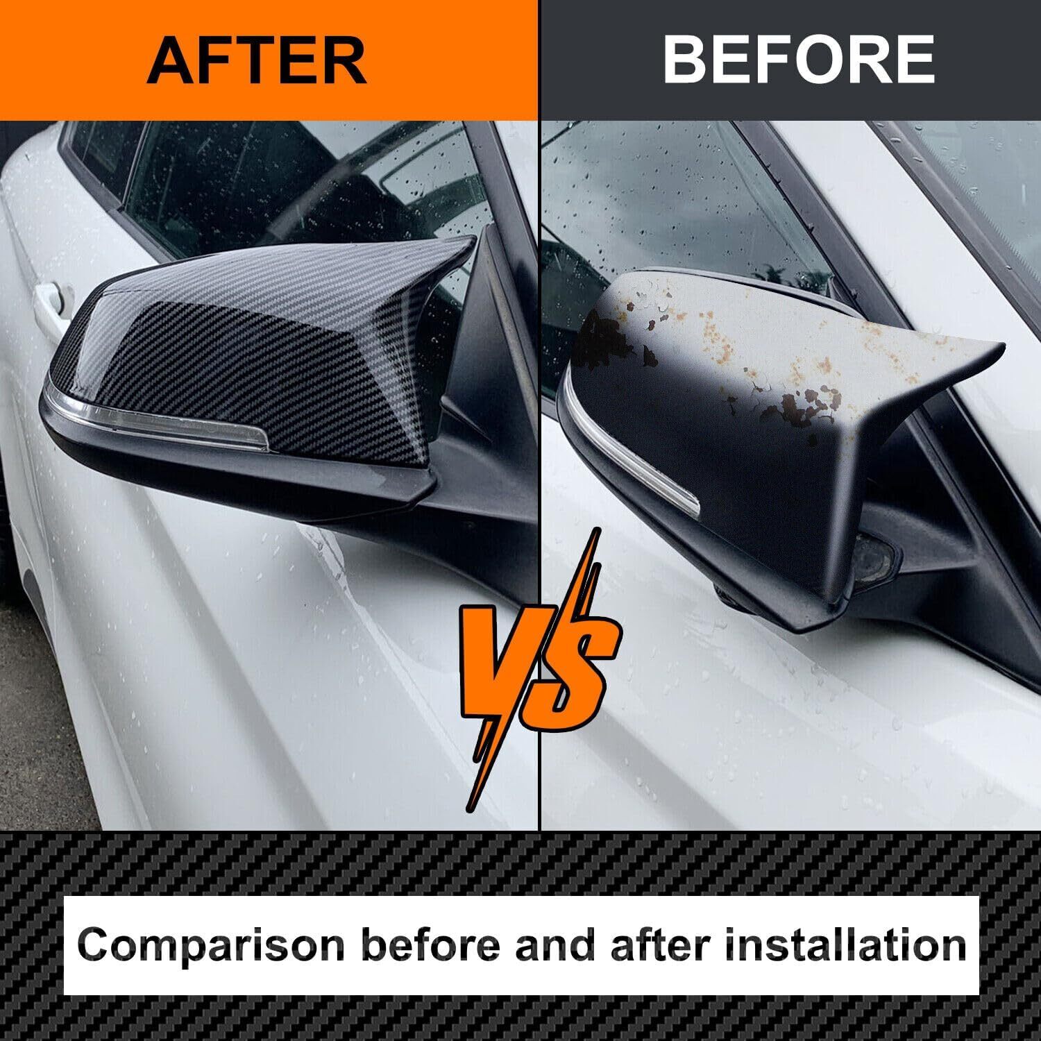 Carbon Fiber Rear Mirror Cover Caps For BMW 4Series F32 F33 F36 420i 428i 1Pair