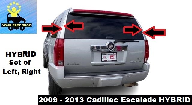 09 to 13 Escalade Hybrid Pair Rear RH & LH D Pillar Applique Reveal Moldings OEM