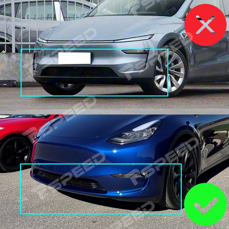 Gloss Black Front Bumper Spoiler Lip Trim For Tesla Model Y STP-Style 2020-2025