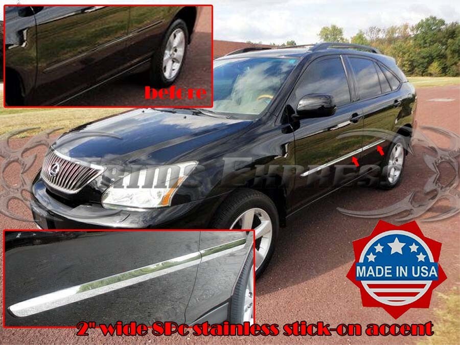 fit:2004-2009 Lexus RX 330/RX350 Body Side Molding Overlay Accent Trim Cover 2″