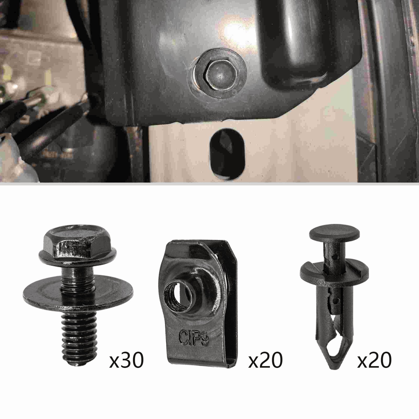 35PCS For Lexus Engine Under Cover Splash Shield Guard M6 Bolts & U-nut Clips