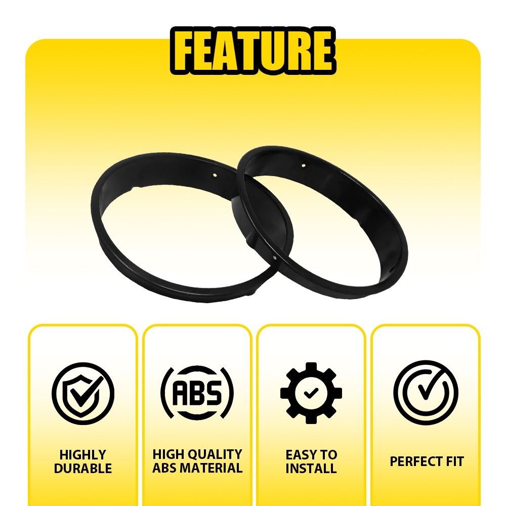 Pair New Black Headlight Bezels For Insert Cover Trim 1997-2006 Wrangler Jeep TJ