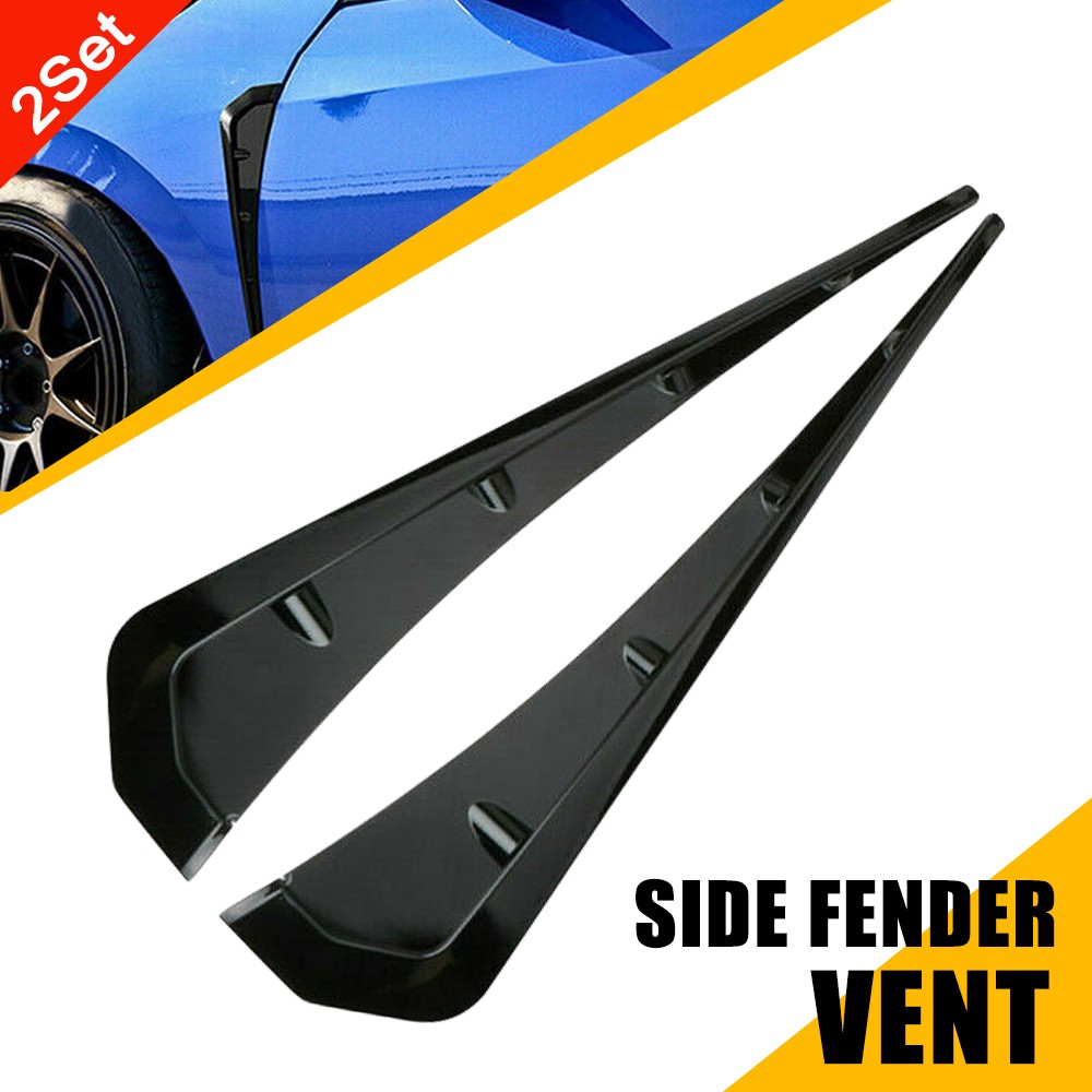 4PCS Glossy Black Side Fender Vent Air Wing Cover Trim For Honda Civic 2016-2021