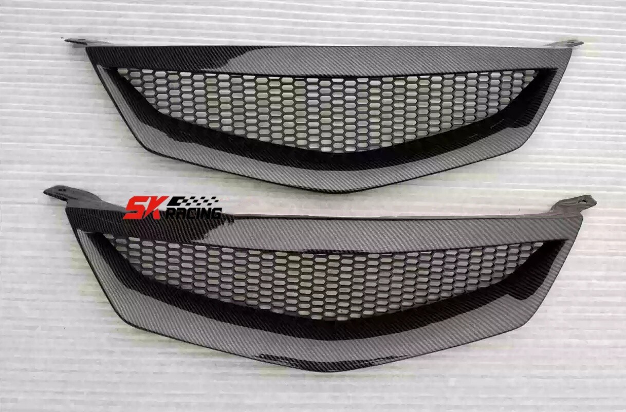 ABS Carbon Fiber Look/Glossy Honeycomb Mesh Front Hood Grill Grille For Mazda 6