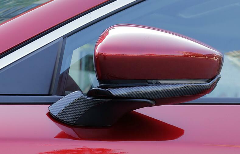 For Mazda 3 2019 2020 2021 4PCS Carbon Fiber Rearview Mirror Cover Trim Strips