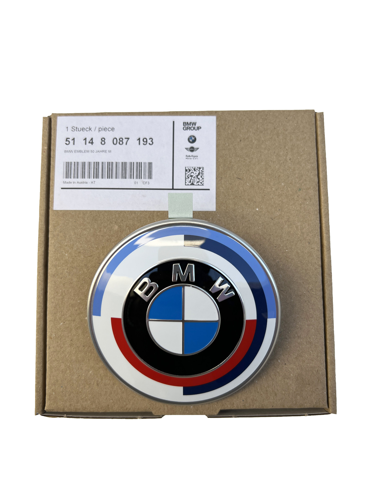 🎁1PC 50th Anniversary Front 82MM/3.2INCH Fit For BMW Emblem Badge 511481323275