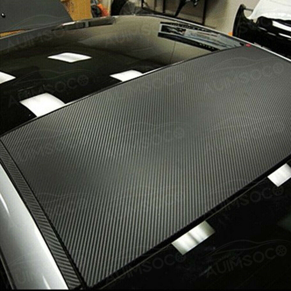 30*152cm 7D Premium Hi Gloss Black Carbon Fiber Vinyl Wrap Bubble Free Releas