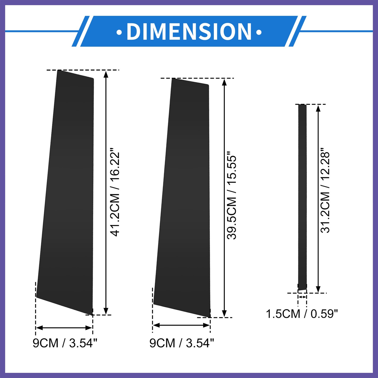 Door Pillar Window Trim for Cadillac XT4 19-23 Black