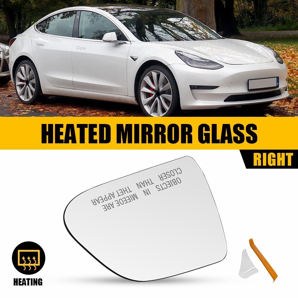 Driver Passenger Mirror Side Glass W/Heated TA1324101 For 2017-23 Model Tesla 3