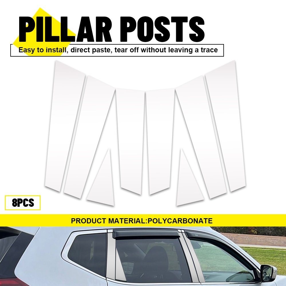 Chrome Window Pillar Posts Door Trim Cover For 2014-2020 Nissan Rogue 8PCS/SET V