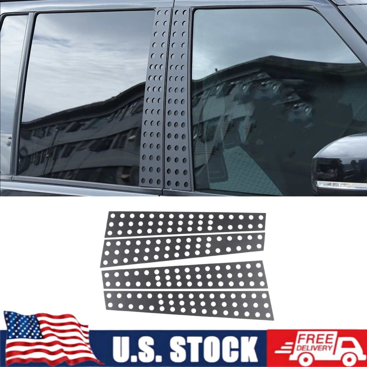 Black Alloy Window Center Pillar Panel Trim For Land Rover Discovery 3 4 2004-16