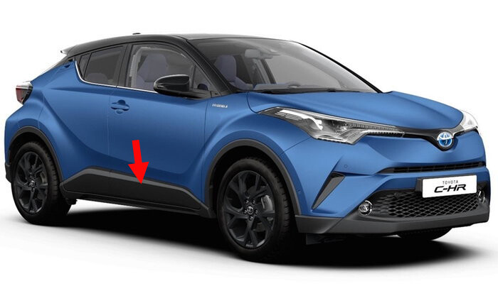 Genuine Front Rh Side Cladding Moulding Matte Black For Toyota C-hr 2018 2019