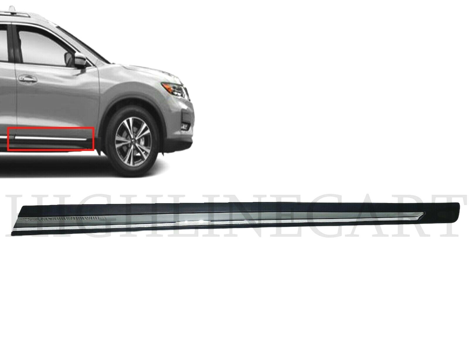 For 2017 2018 2019 2020 Nissan Rogue Right Front Door Trim Molding Chrome R Side