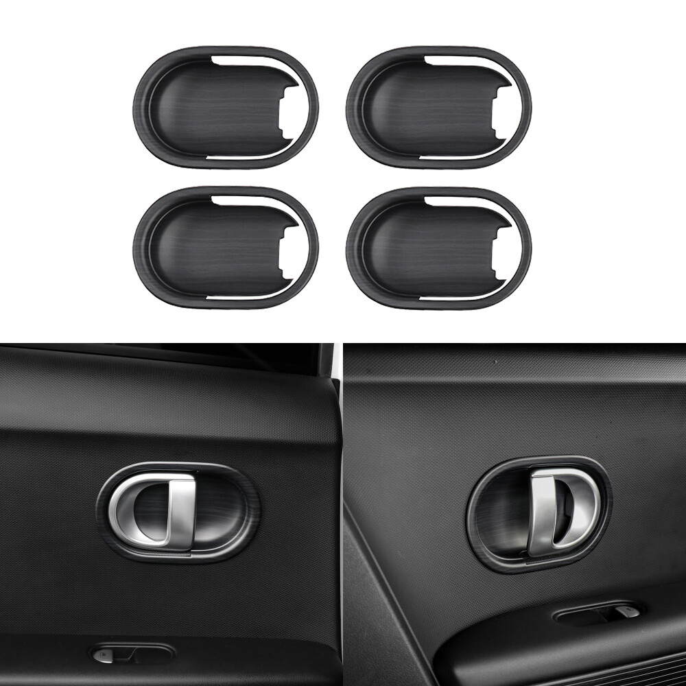 Matte Wood Grain Inner Door Handle Panel Cover Trim For Hyundai IONIQ 5 2022-23