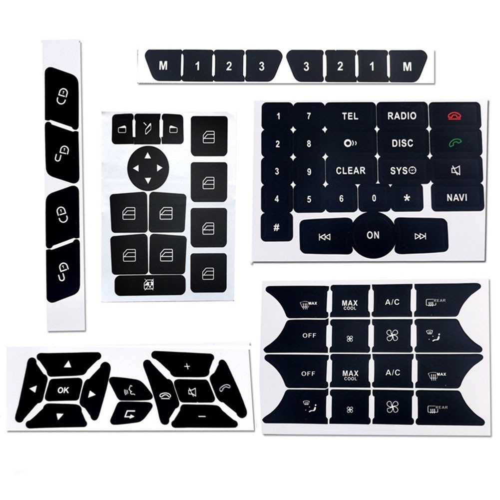 C E SLK Class Interior Vinyl Decals Perfect Fitment for Control Buttons