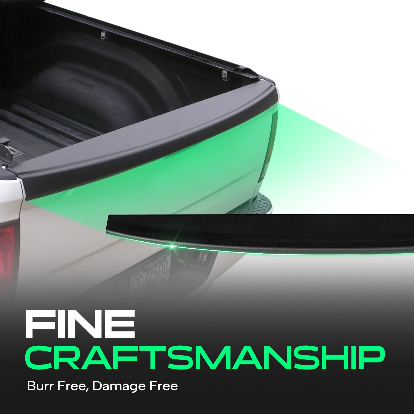 3x Tailgate Cap Molding Kit for Ford F-250 F-350 F-450 Super Duty 2017-2022 Rear