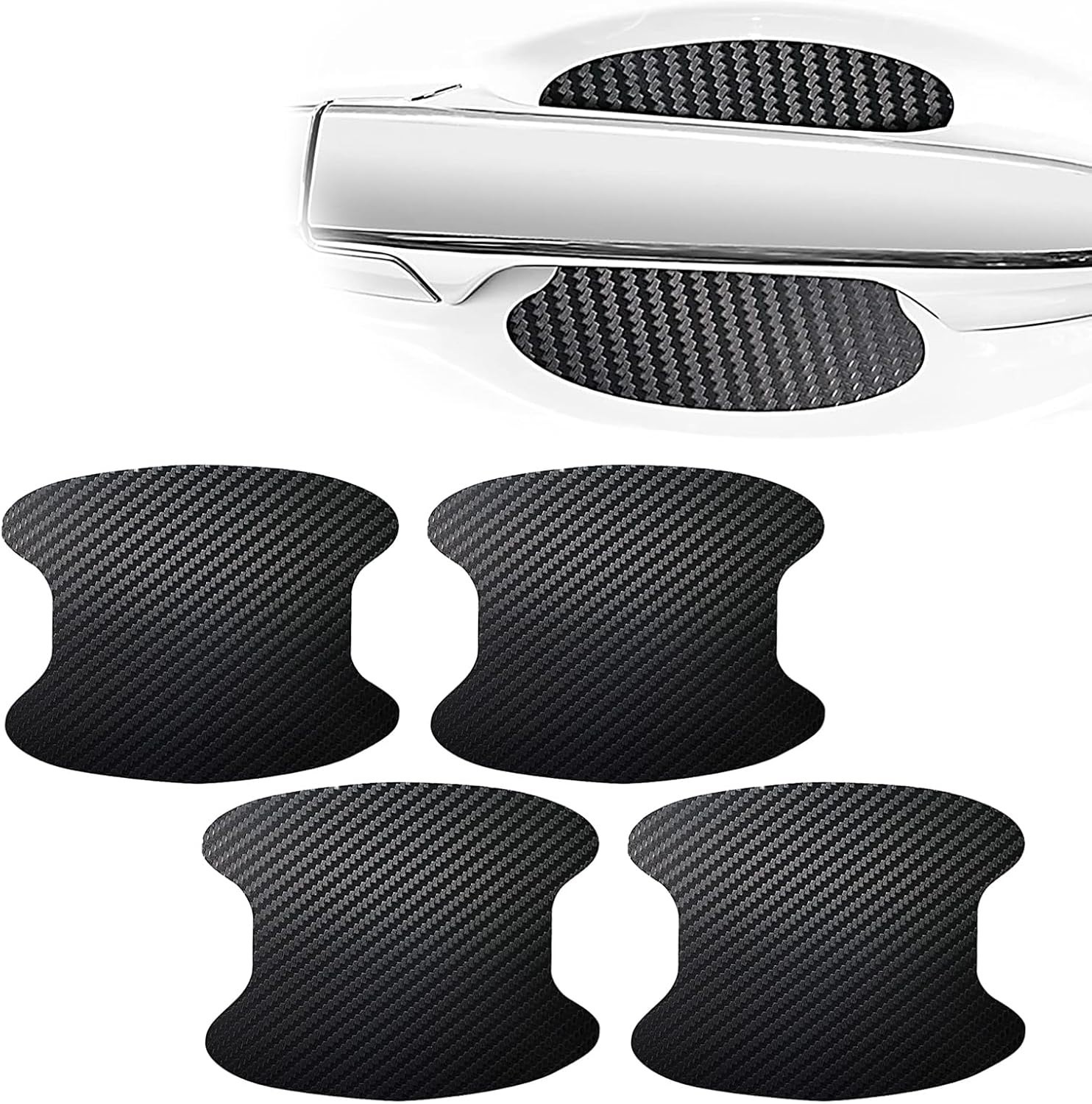 4 PCS Easy-Apply Carbon Fiber Door Handle Protectors – Scratch Resistant Design