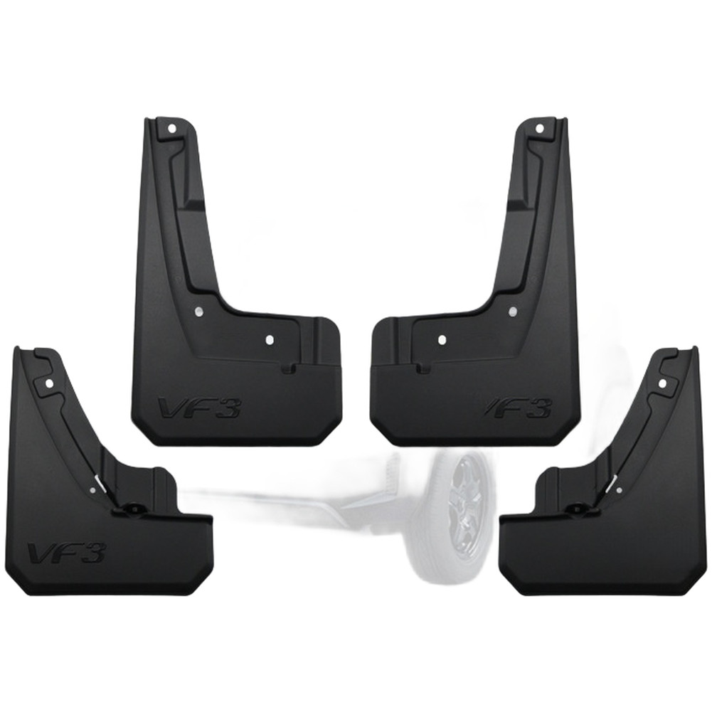 4PCS Front Rear For Splash Guards for VinFast For VF3 Mud Flaps Black 27x22cm