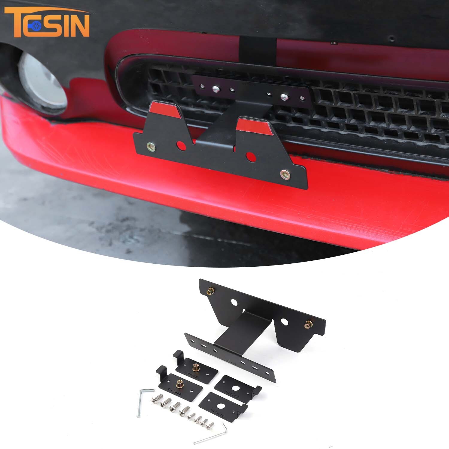 Black Front License Plate Bracket Holder Mount Stand for Dodge Challenger 09-14