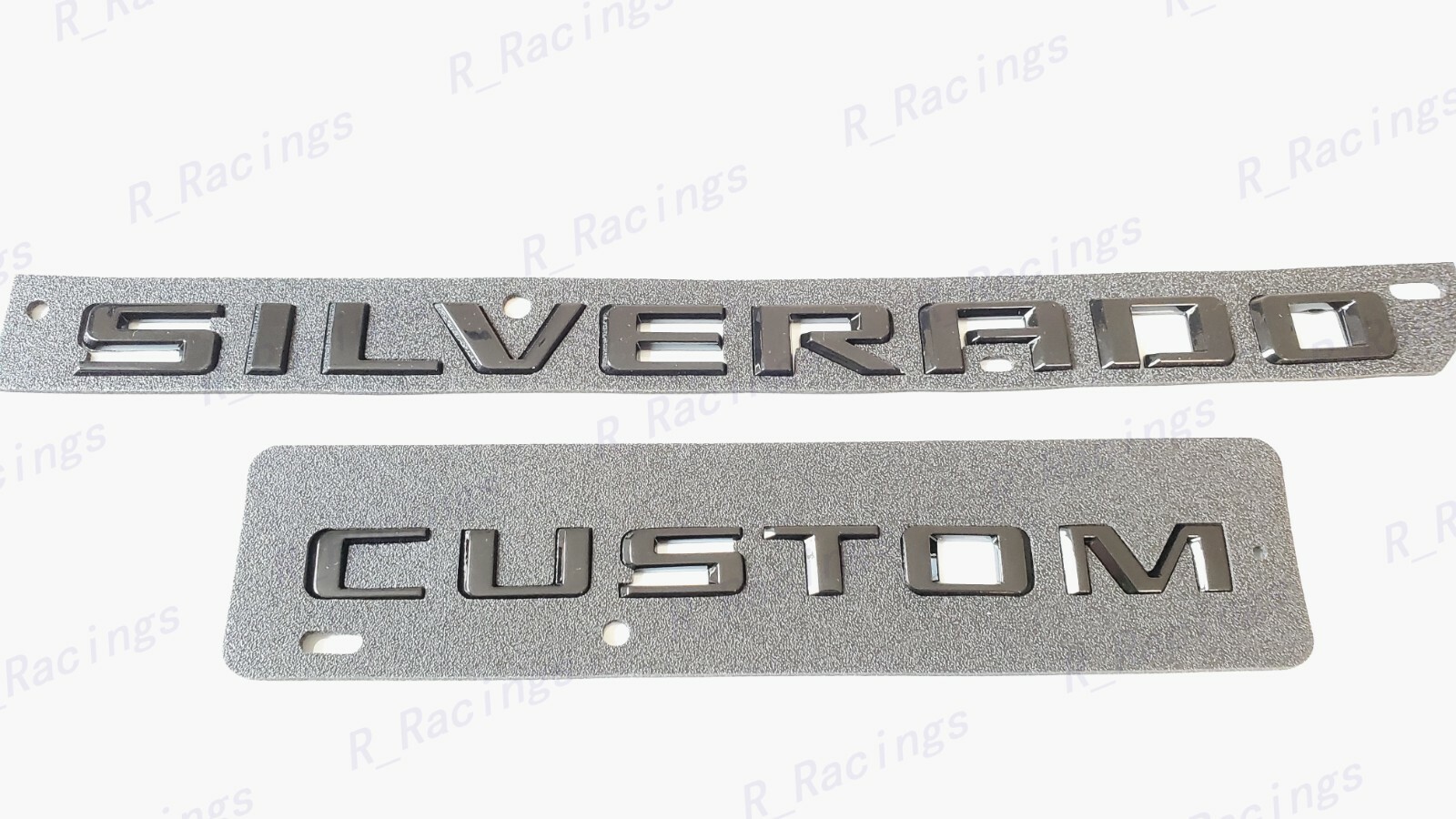 2PCS Tailgate Gloss Black Silverado Custom Emblem Letter Fit 2019-2022 Silverado
