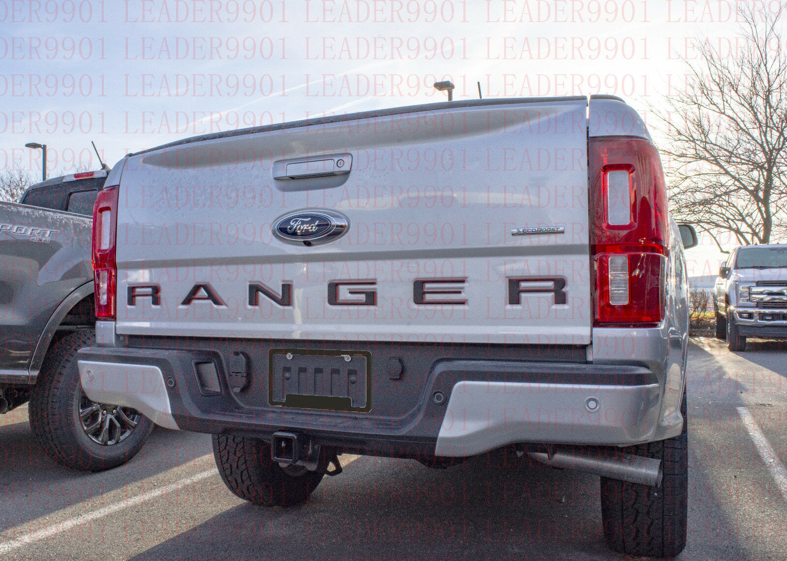 Double Layer Tailgate Insert Letters fits 2019-2021 Ford Ranger (Black Red)