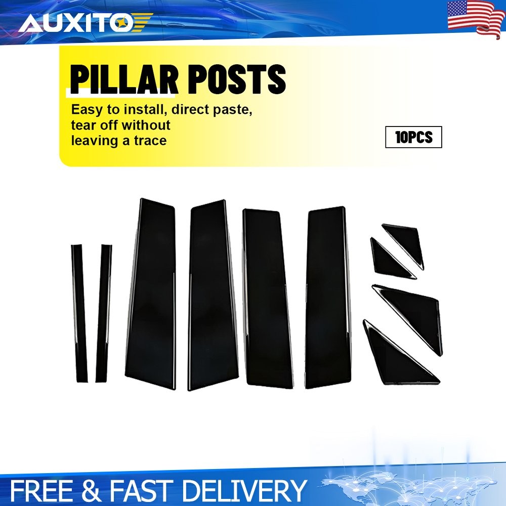 Gloss Black Door Pillar Post Cover Trim For Mazda 3 Axela 2014 2015 2016 2017 18