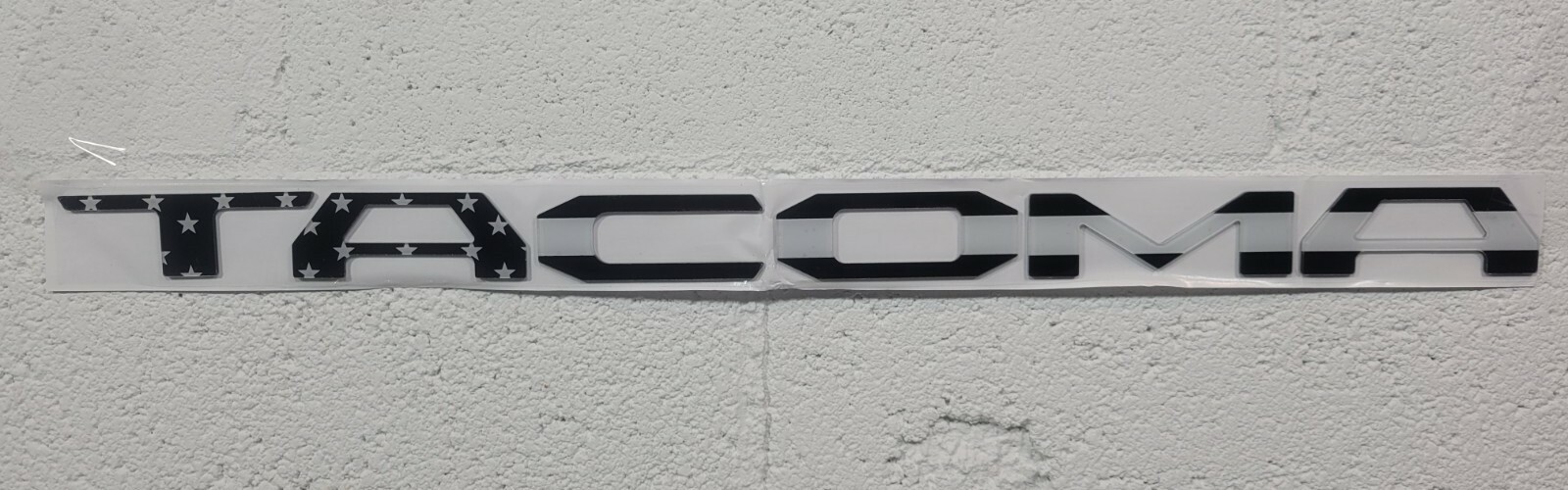 2016-2020 Tacoma U.S. American Black & White Flag Raised Tailgate Letter Emblem